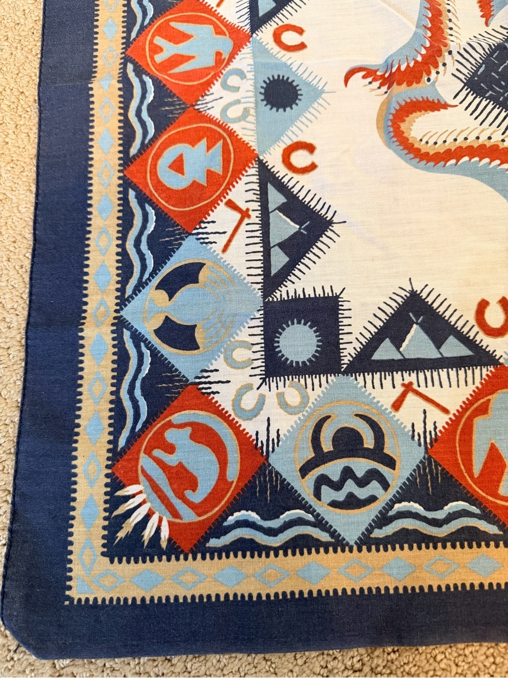 Vintage Southwestern Western Print Square Scarf - Picture 3 of 5